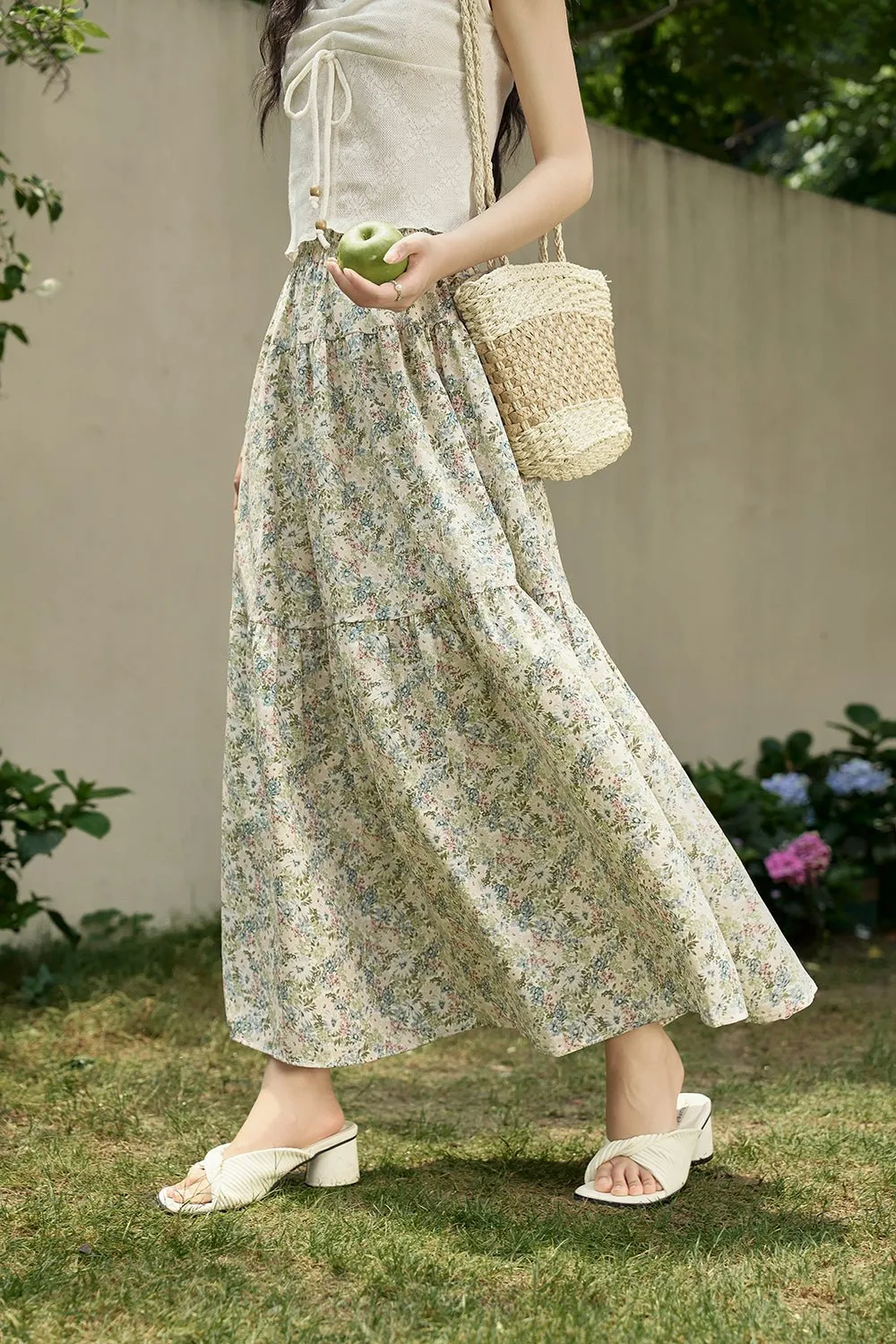 A Line Maxi Floral Women's Skirt