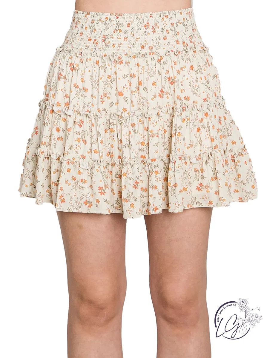 Adoring You Floral Mini Skirt