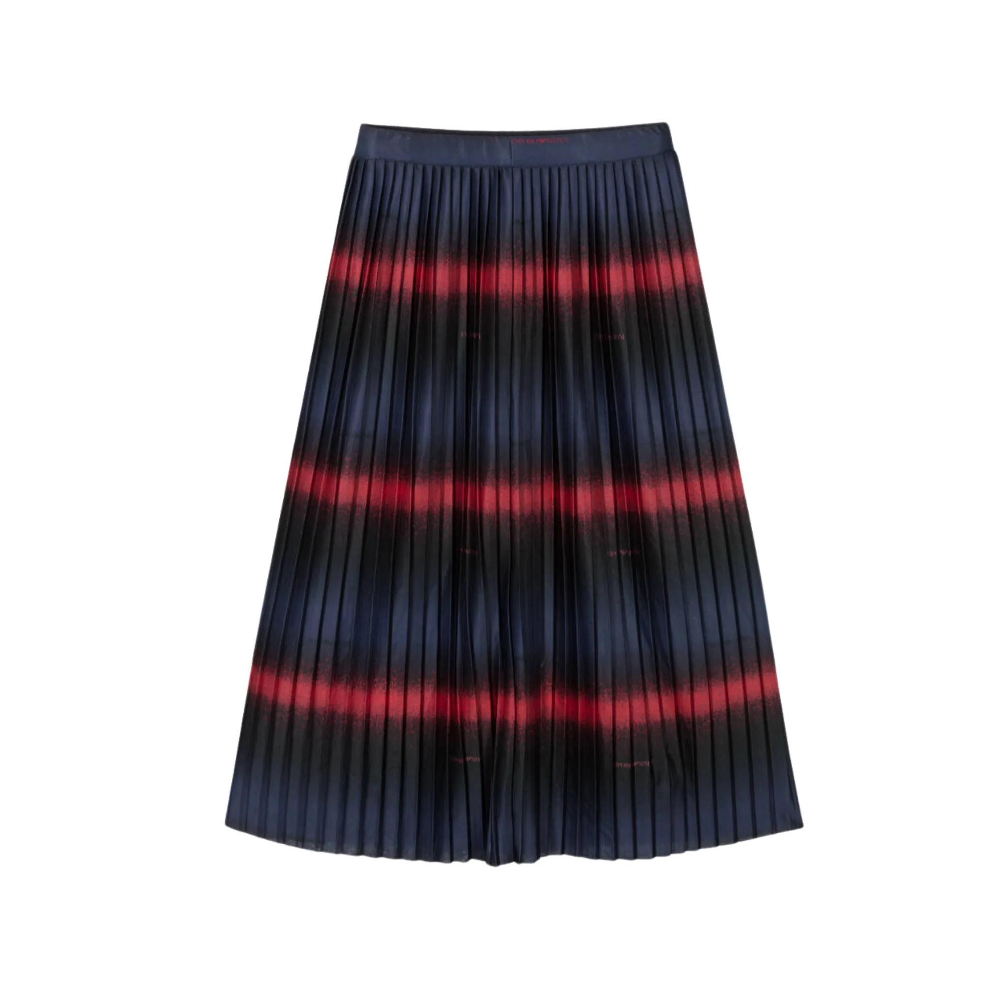 AJ Navy and Red Pleated Skirt