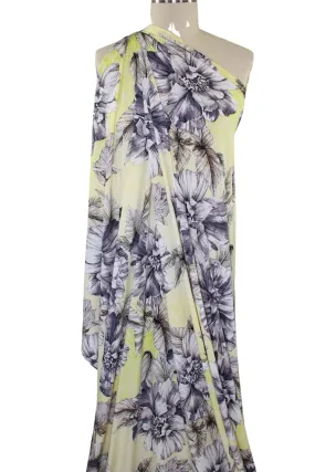 Bold Florals ITY Jersey - Grays on Yellow