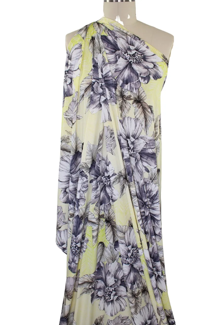 Bold Florals ITY Jersey - Grays on Yellow