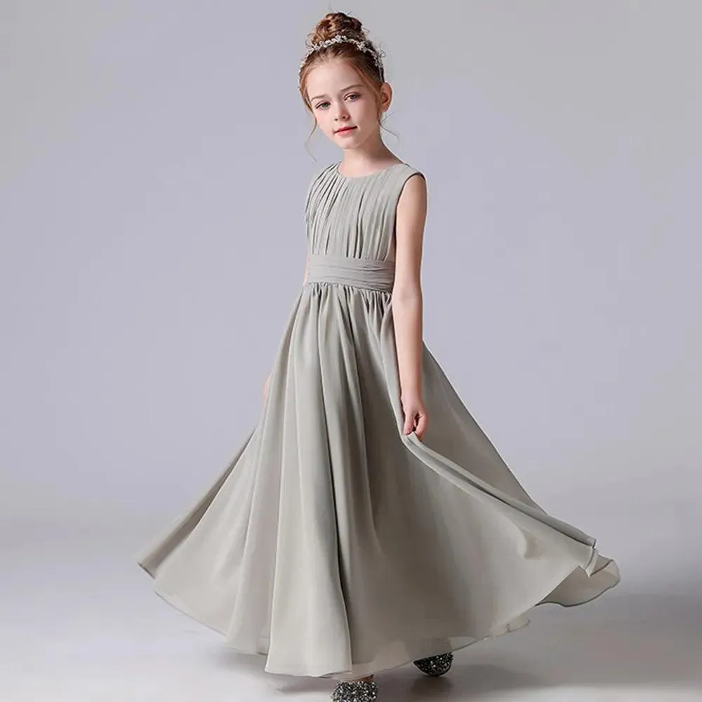 Chiffon Pleated Flower Girl Dresses