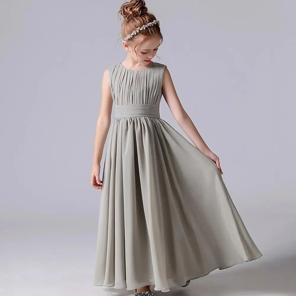 Chiffon Pleated Flower Girl Dresses