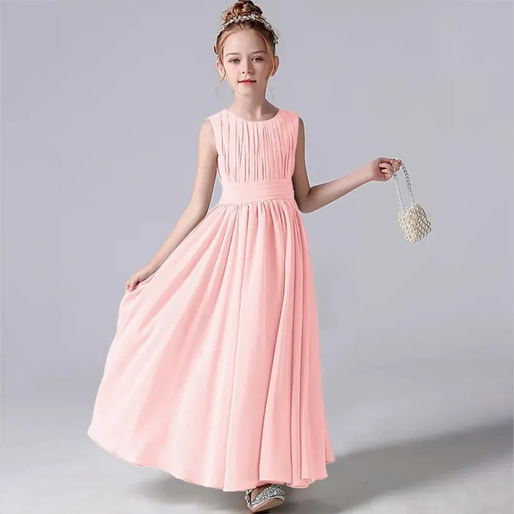 Chiffon Pleated Flower Girl Dresses