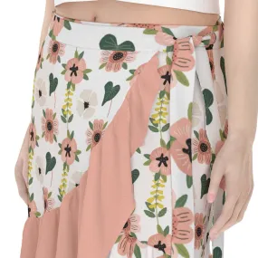 Coral Floral -  Women's Wrap Skirt