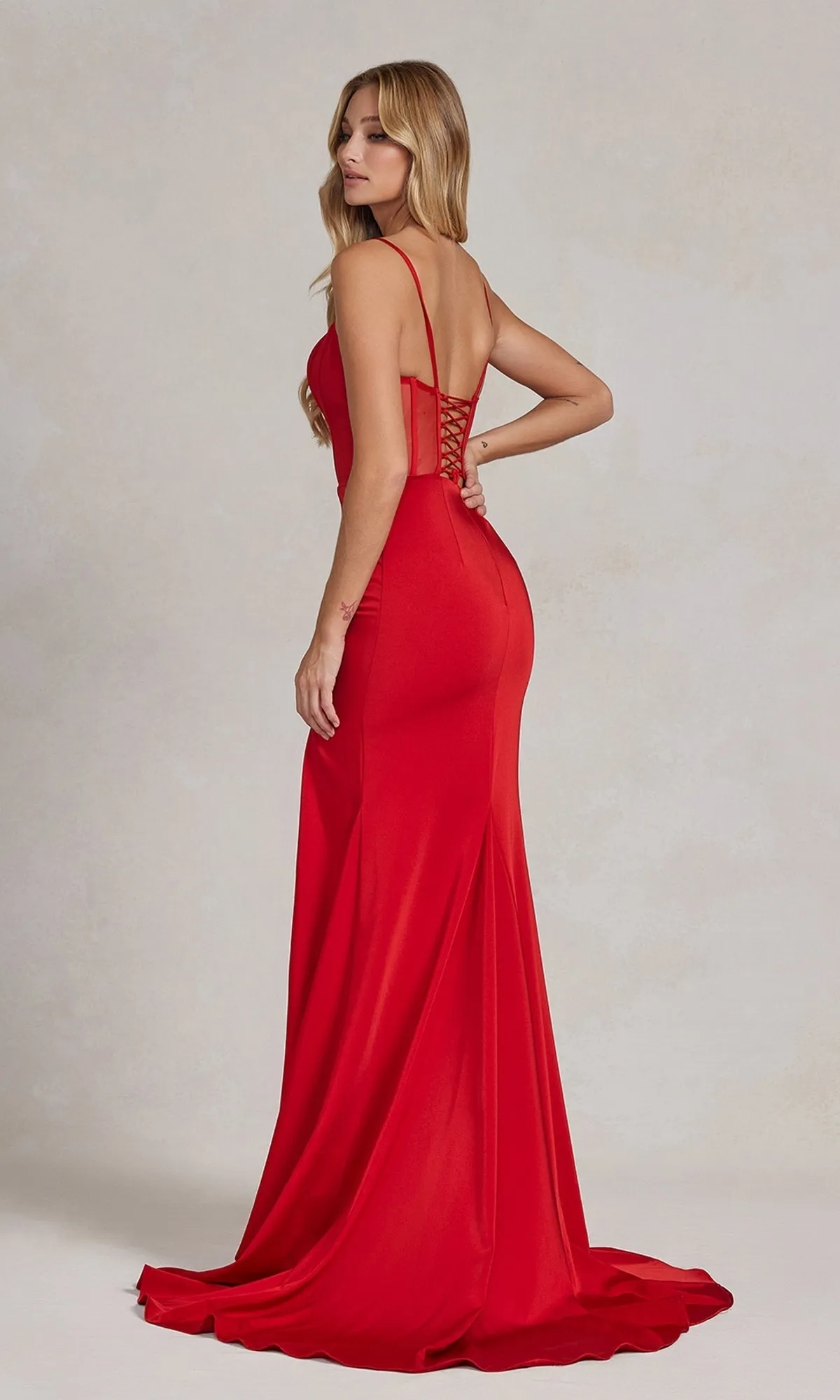 Corset-Bodice Long Formal Dress P1168