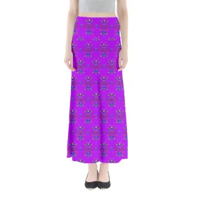 Dakota Damask Purple Full Length Maxi Skirt