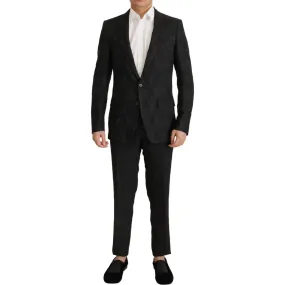 Dolce & Gabbana Glittering Black Martini Suit Set