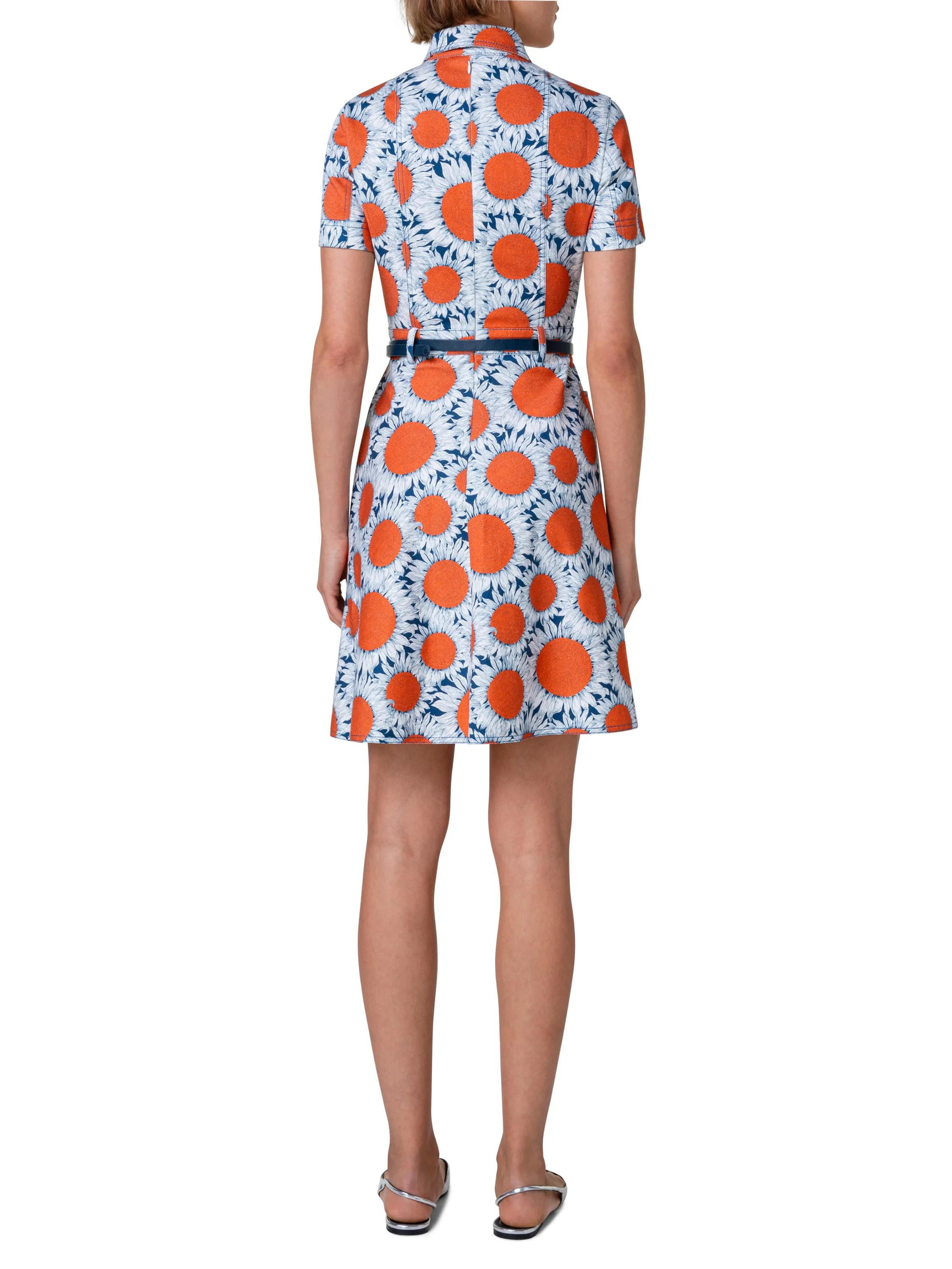 Dress - Orange/White/Navy