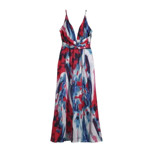 DressBetty - Women's Sling Floral Long Dresses arrival Summer Boho V-Neck Sleeveless  Party Beach Floarl Print  Maxi Dress Casual Sundress