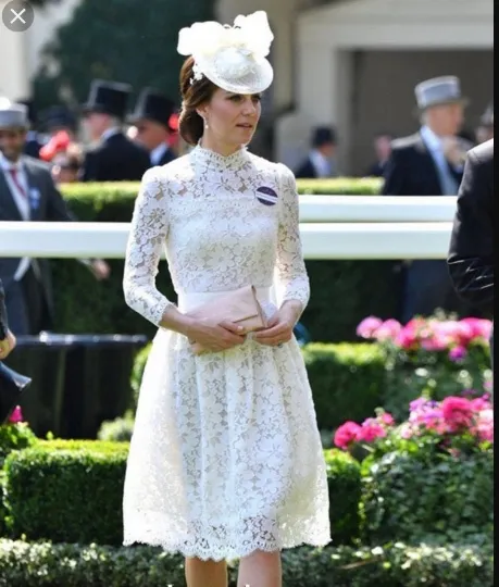 Kate Middleton white lace - cocktail dress