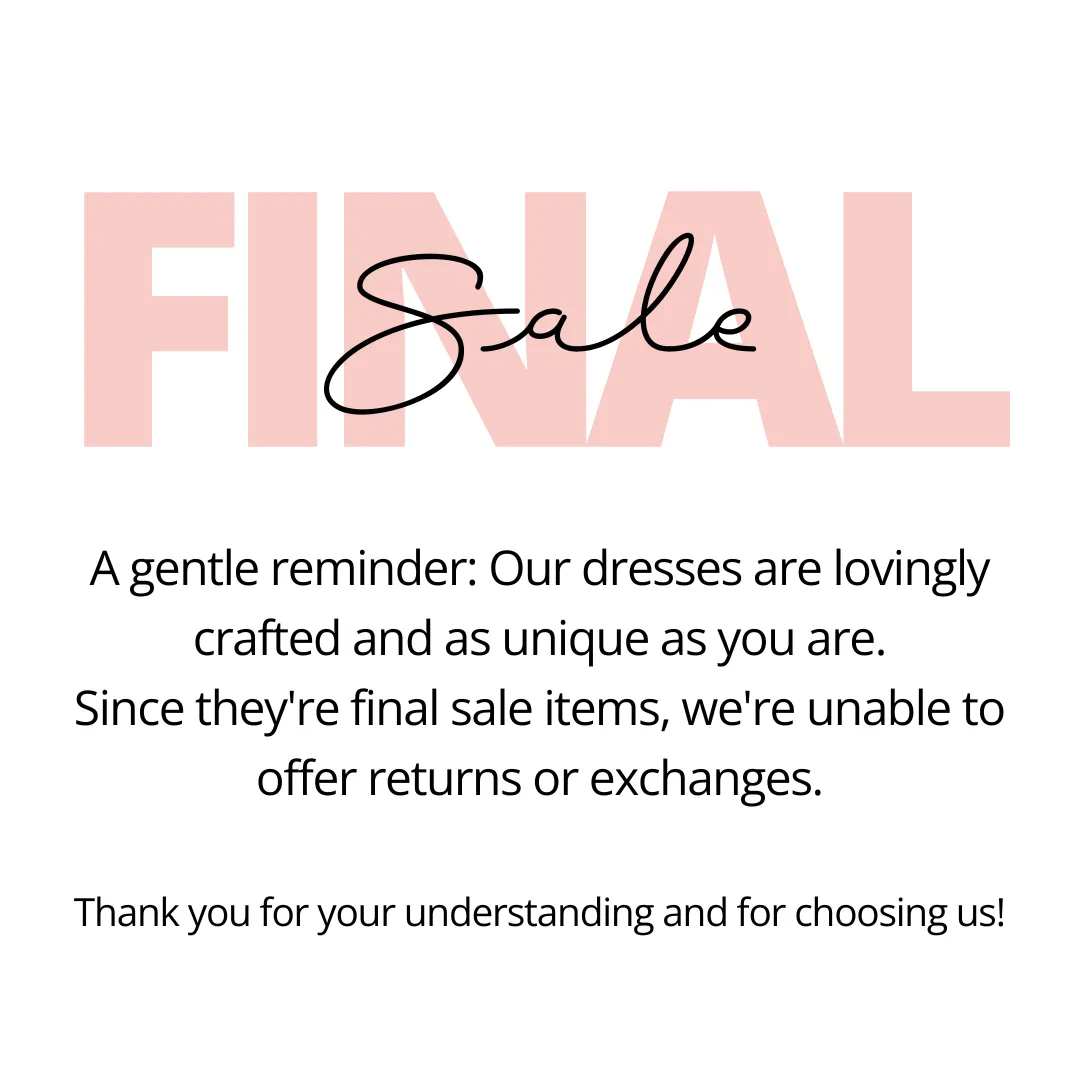 "The Francesca" Dress ~ Final Sale~No Exchanges or Returns