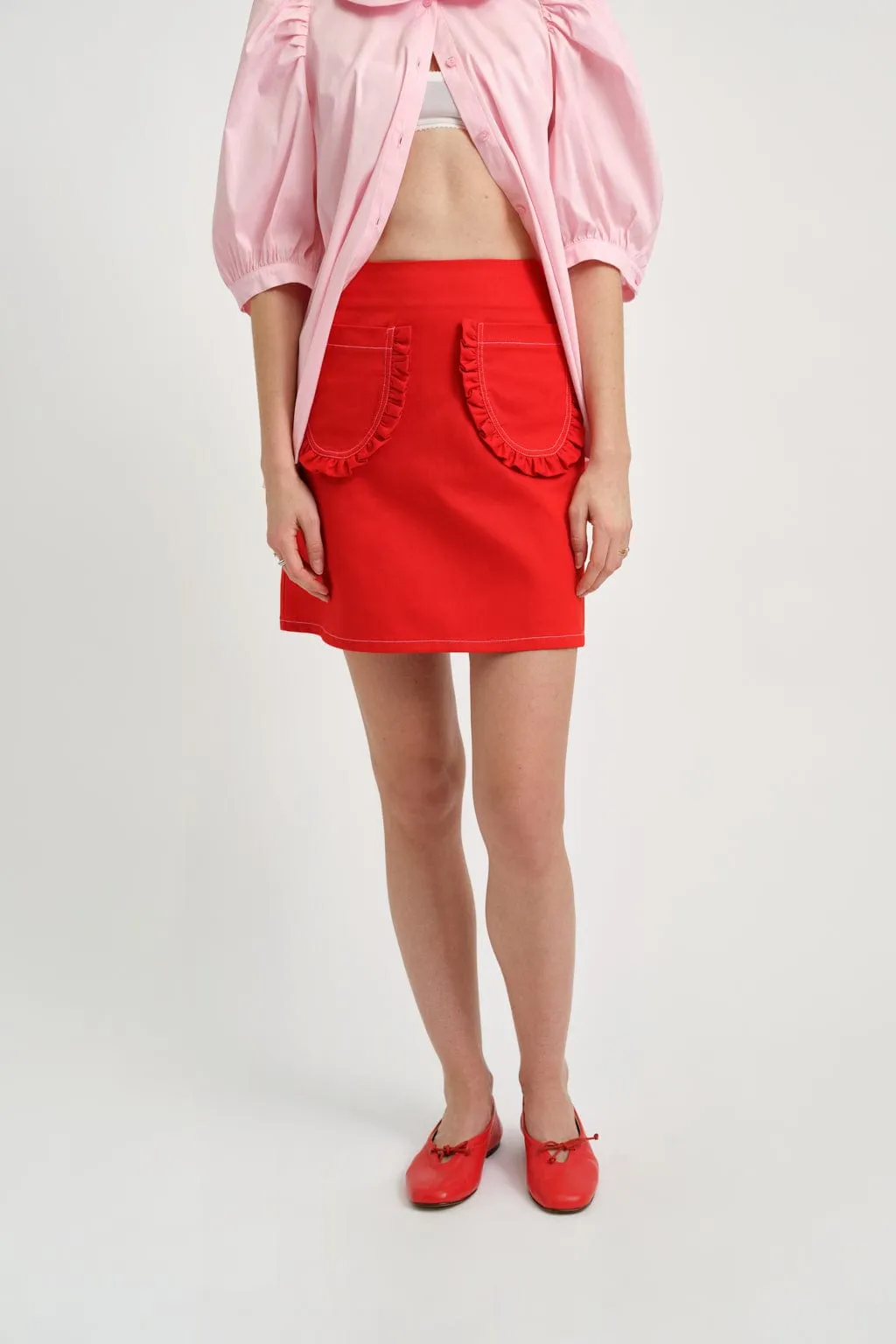 Tate Skirt Red Twill