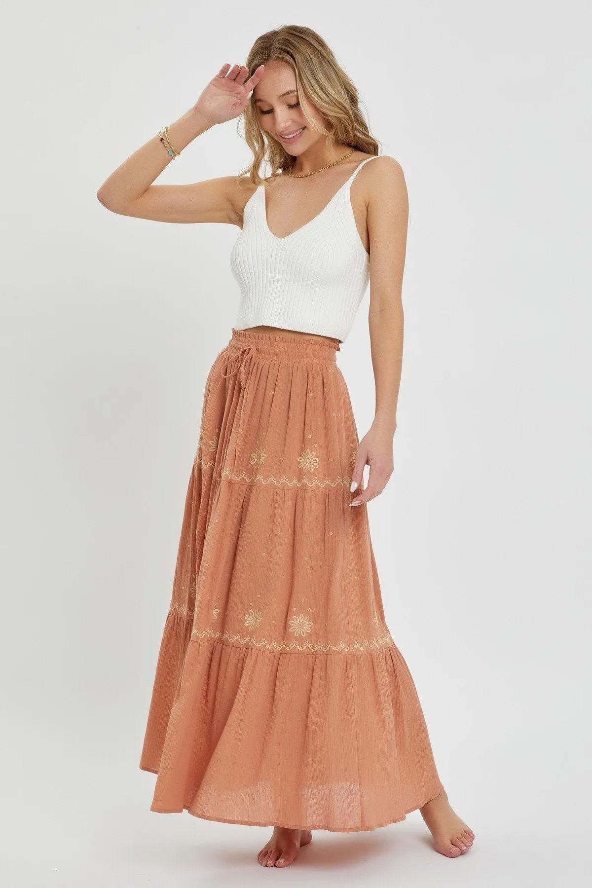 Women's Embroidery maxi skirts